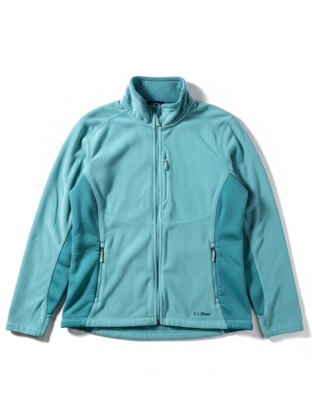 L.L.Bean Polartec Fleece Jacket Aqua Blue Outdoor Full Zip Coat XL